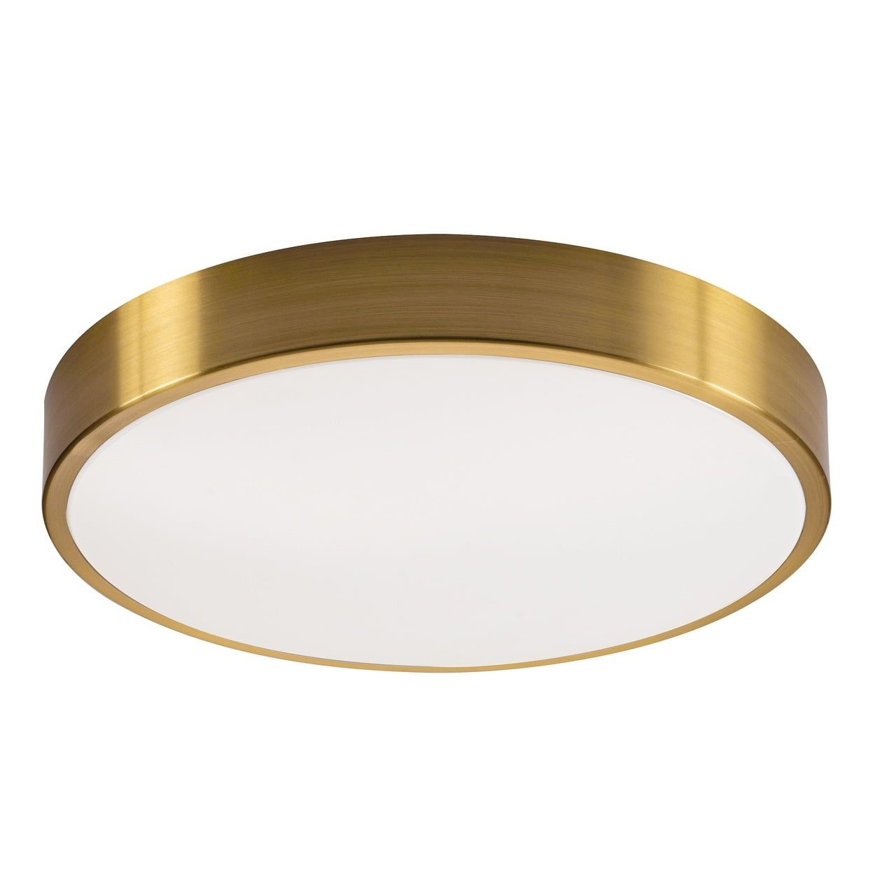 Satin Brass 14" LED Flush Mount Drum Ceiling Light