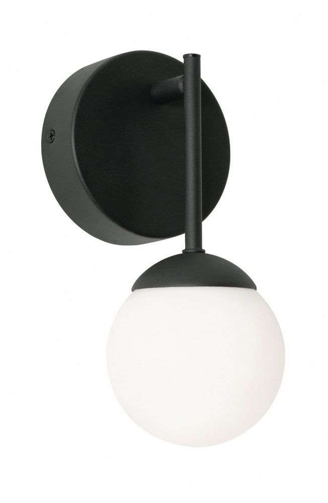 Pearl Black Steel LED Wall Sconce, Dimmable 8.5" Height