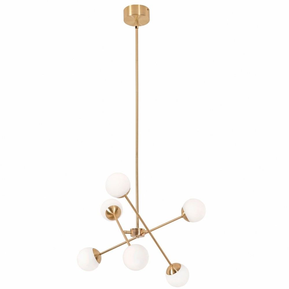 Pearl 24" Satin Brass Glass LED Globe Pendant