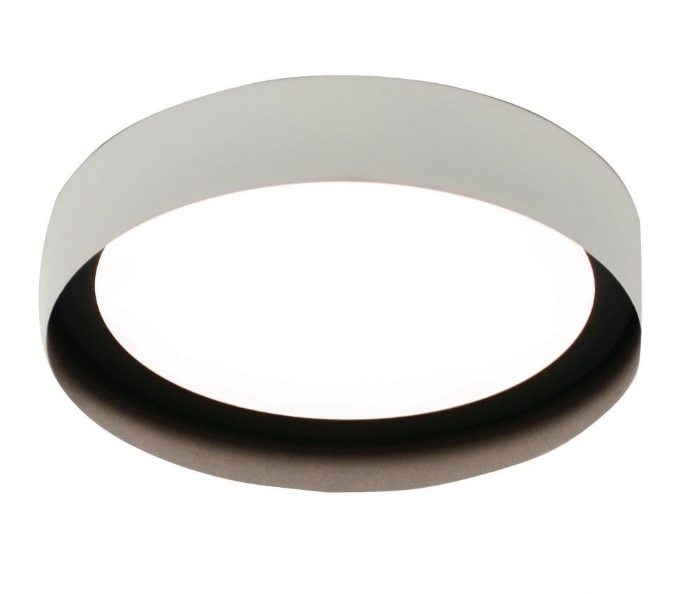 White and Black 12-Inch LED Flush Mount Light