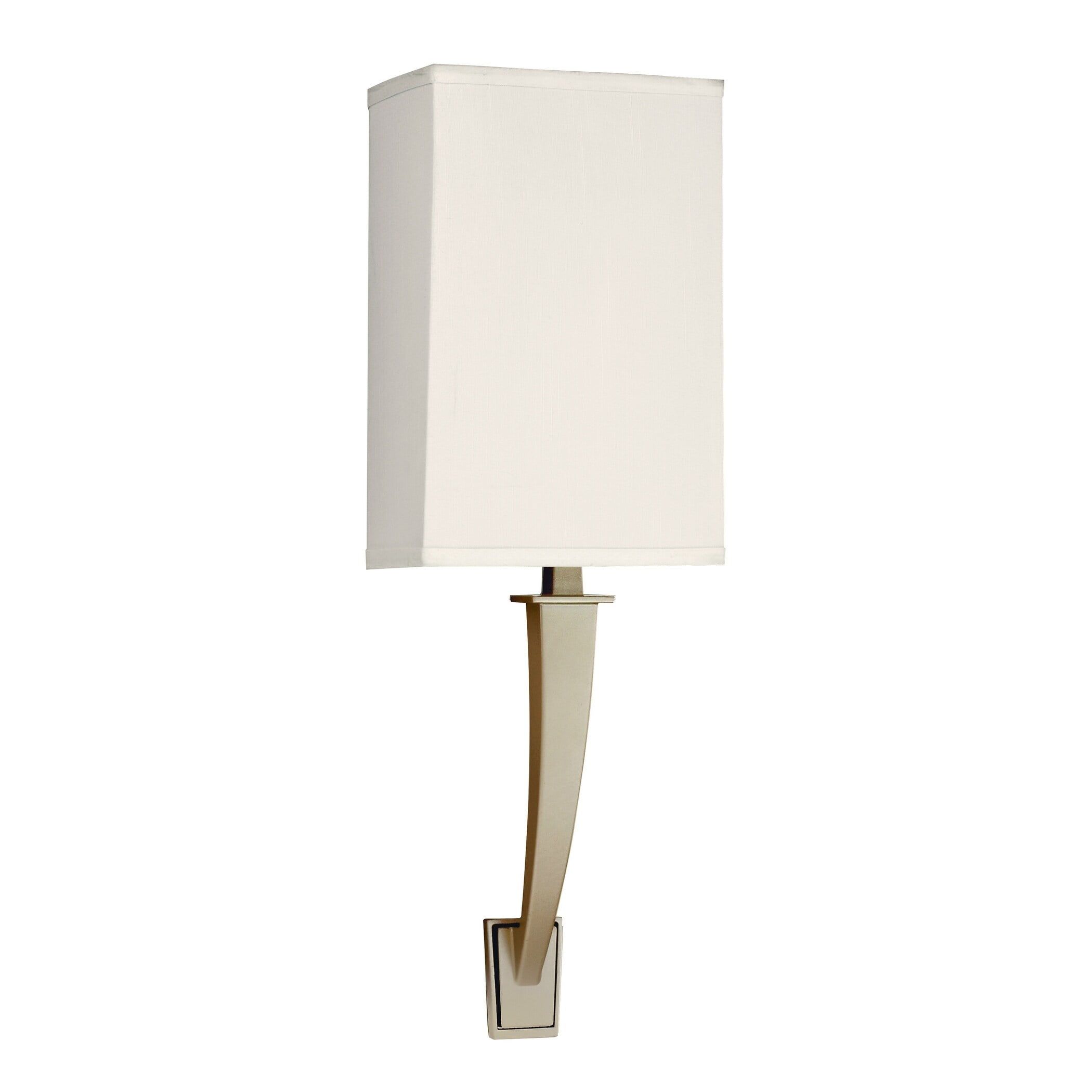 Champagne Metal LED Wall Sconce with Cream Linen Shade