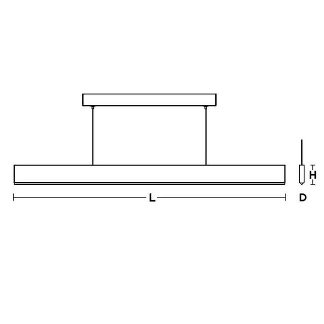 Black Aluminum 46" Modern Linear LED Pendant Light
