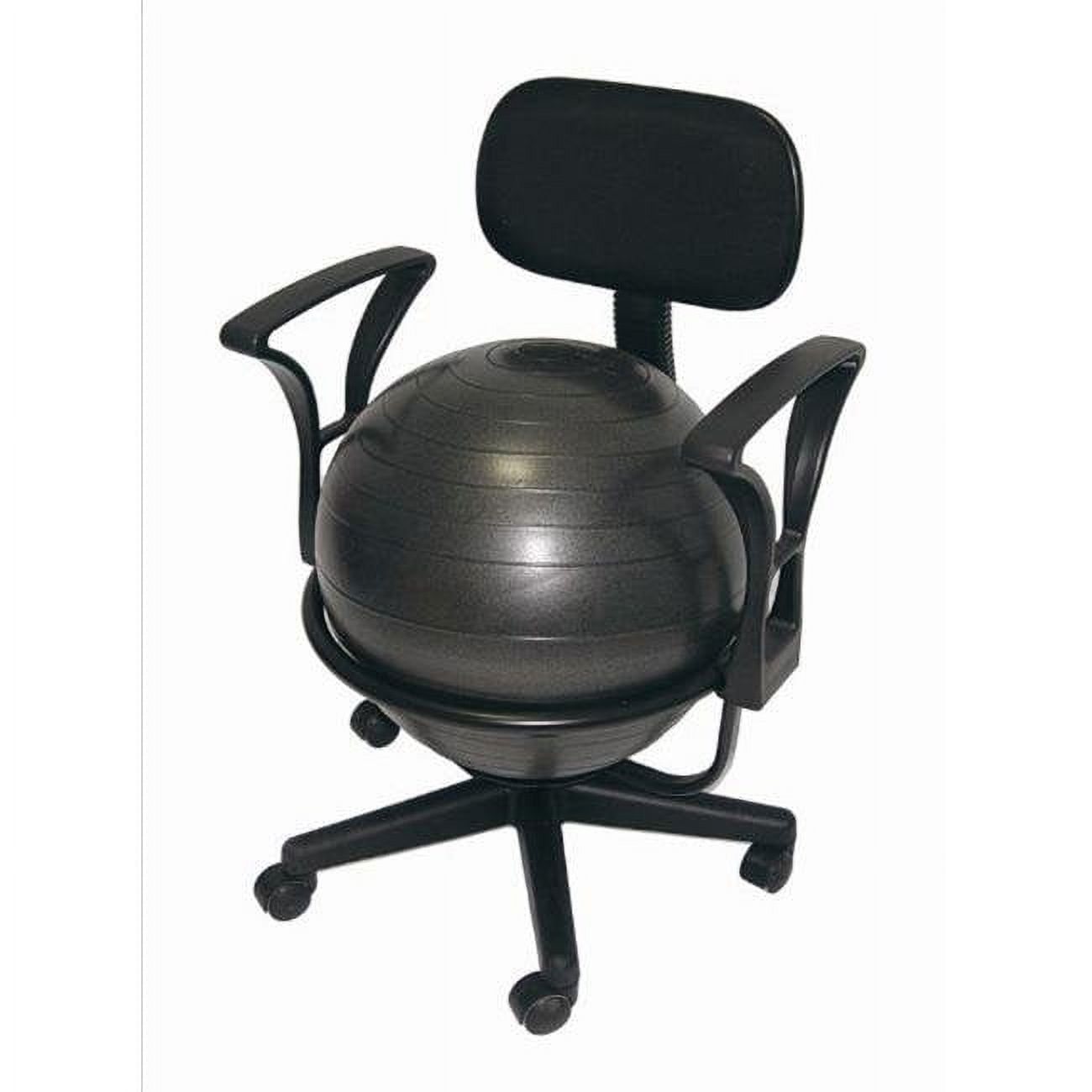 Black Ergonomic High Back Ball Chair with Metal Frame