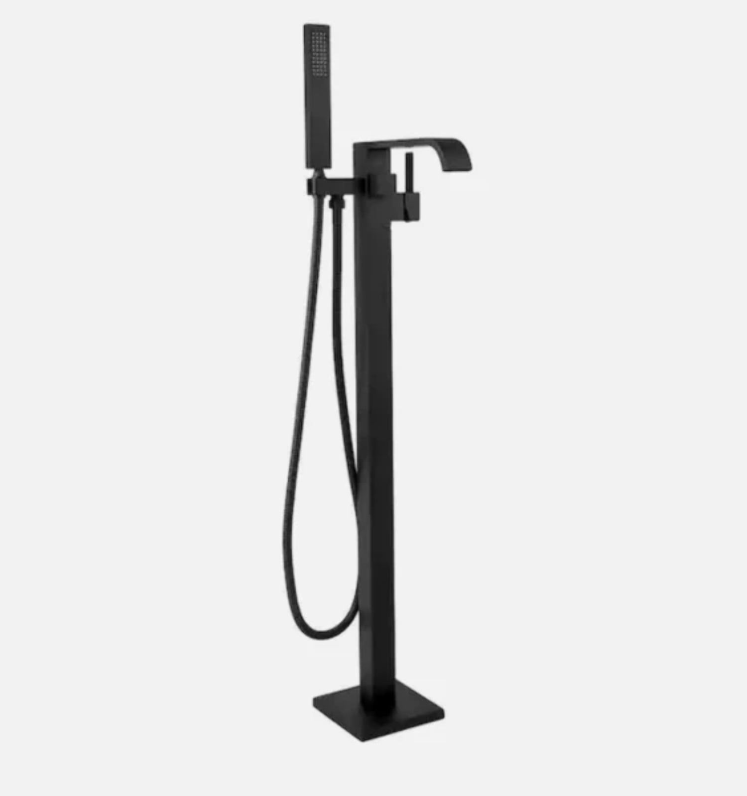 Matte Black Brass Freestanding Floor Mount Tub Faucet