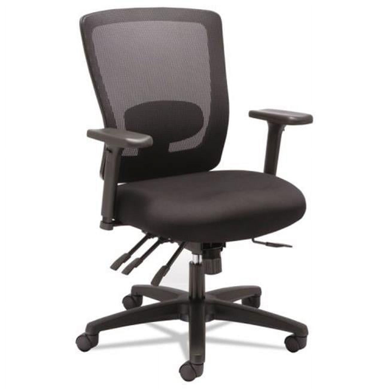 Black Mesh Mid-Back Swivel Office Chair with Adjustable Arms