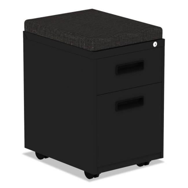 Black Mobile 2-Drawer Lockable Legal Size Pedestal