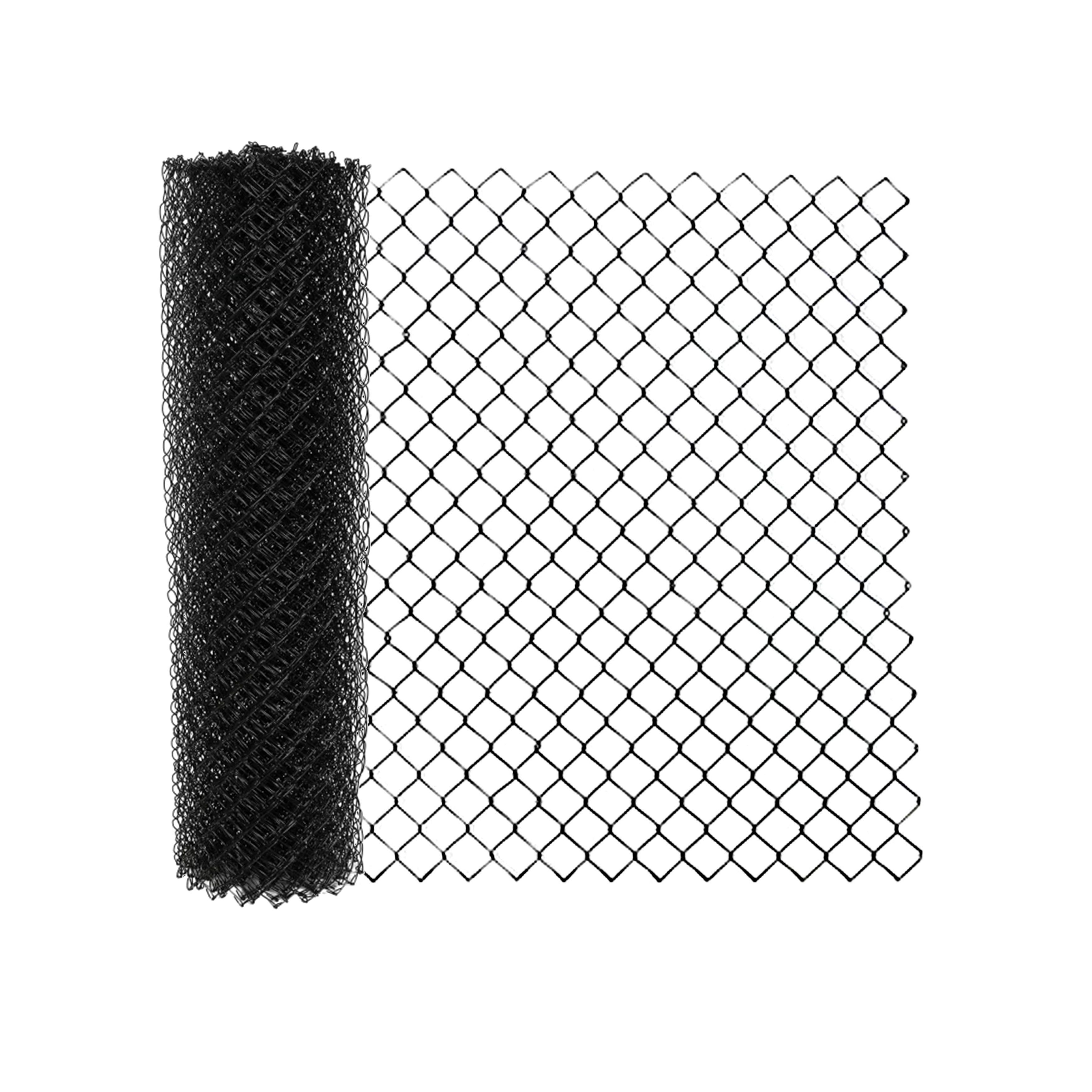 4 x 50 ft Black Galvanized Steel Chain Link Fence Fabric