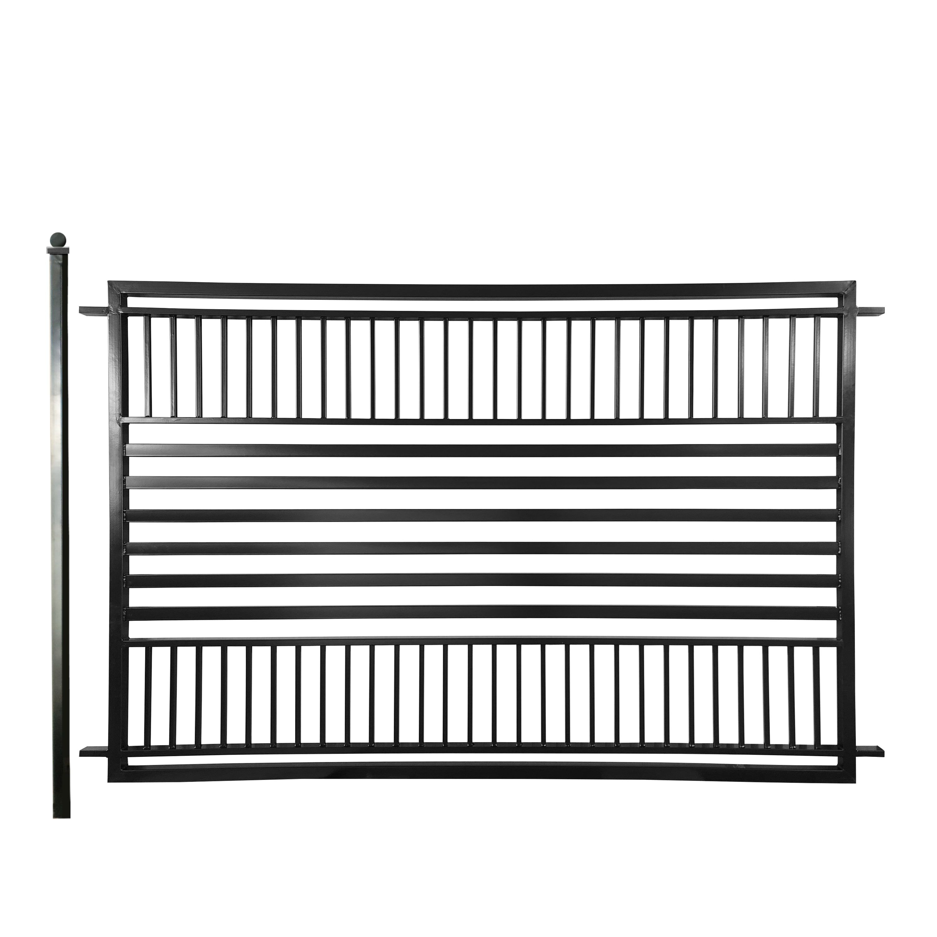 Barcelona Style Black Steel 8x5 ft Garden Fence