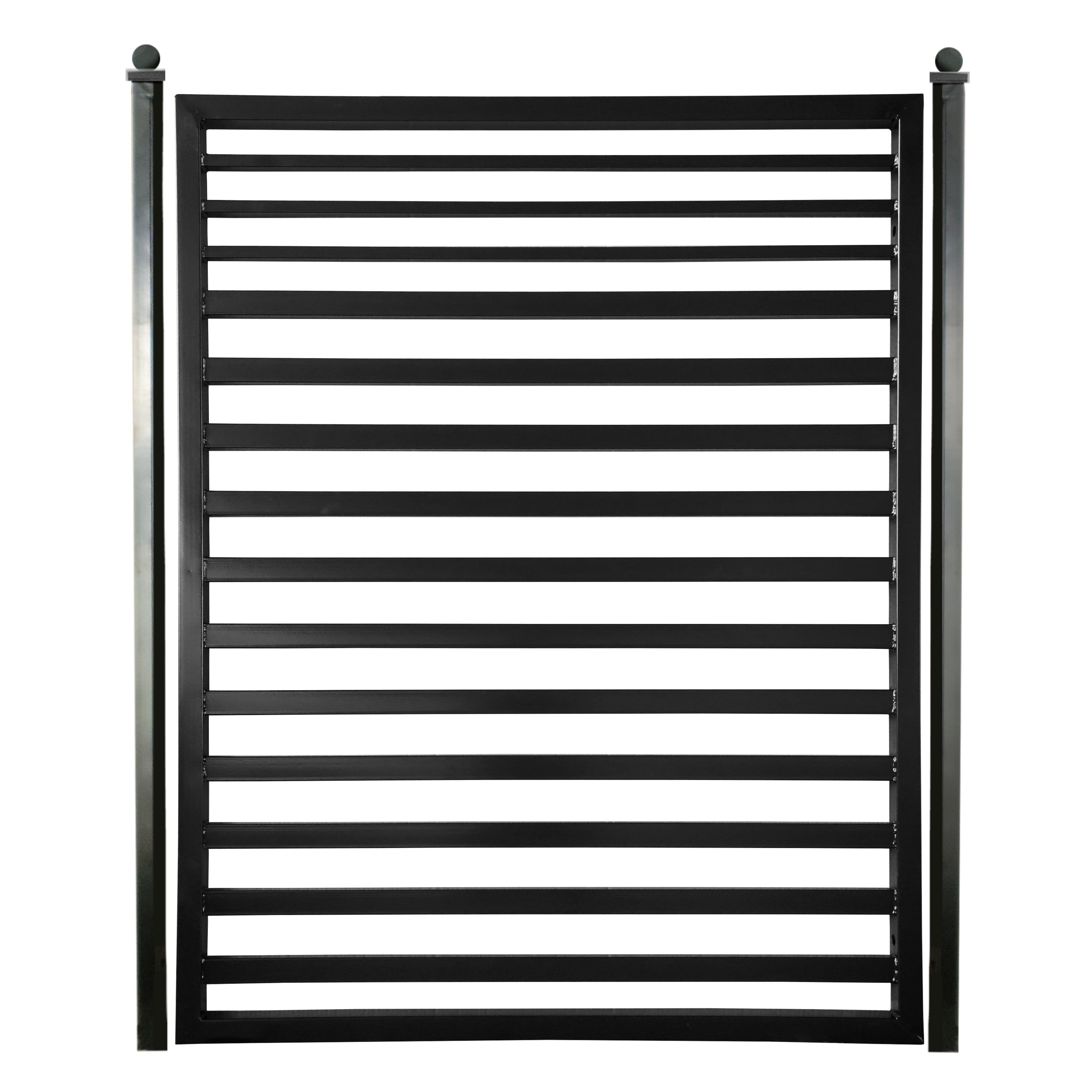 Sofia Black Steel Flat Top Pedestrian Gate with Posts