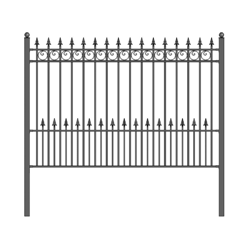 Prague Style Black Steel DIY Garden Fence 5.5' x 5'