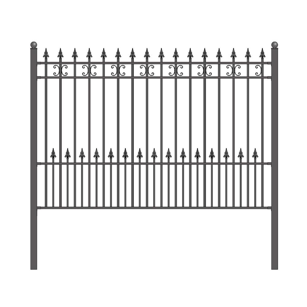 ALEKO Black Steel DIY Ornamental 5.5 x 5 Foot Fence