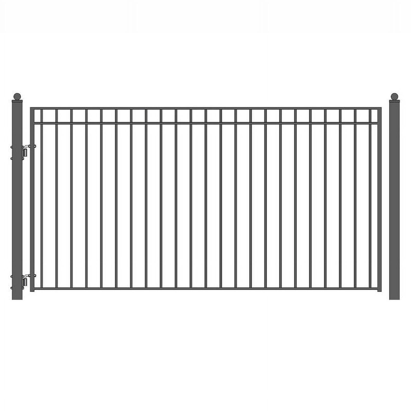 Madrid Style Black Steel Single Swing Driveway Gate 12 x 6 ft