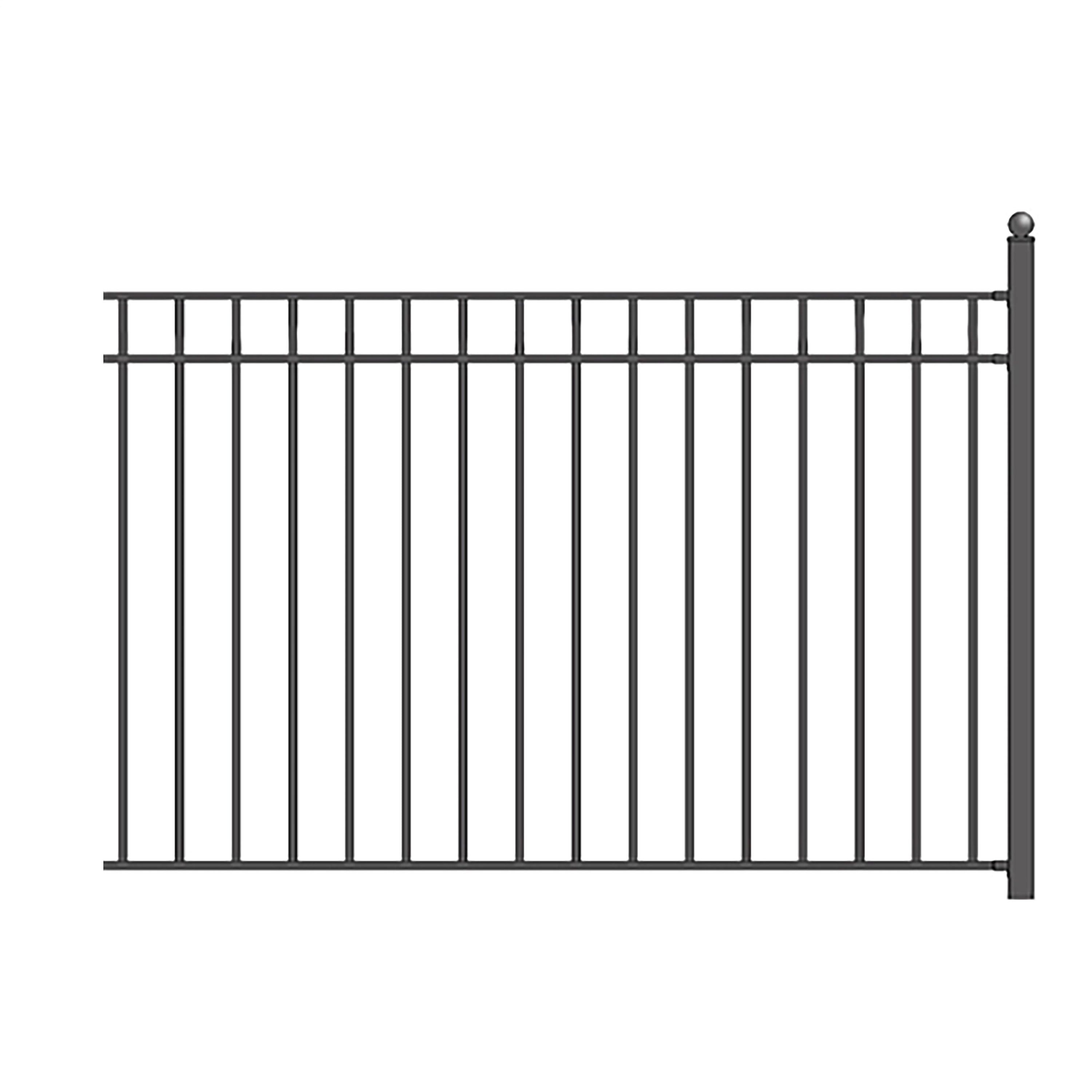 Madrid Style Black Steel 8' x 5' Ornamental Fence Panel