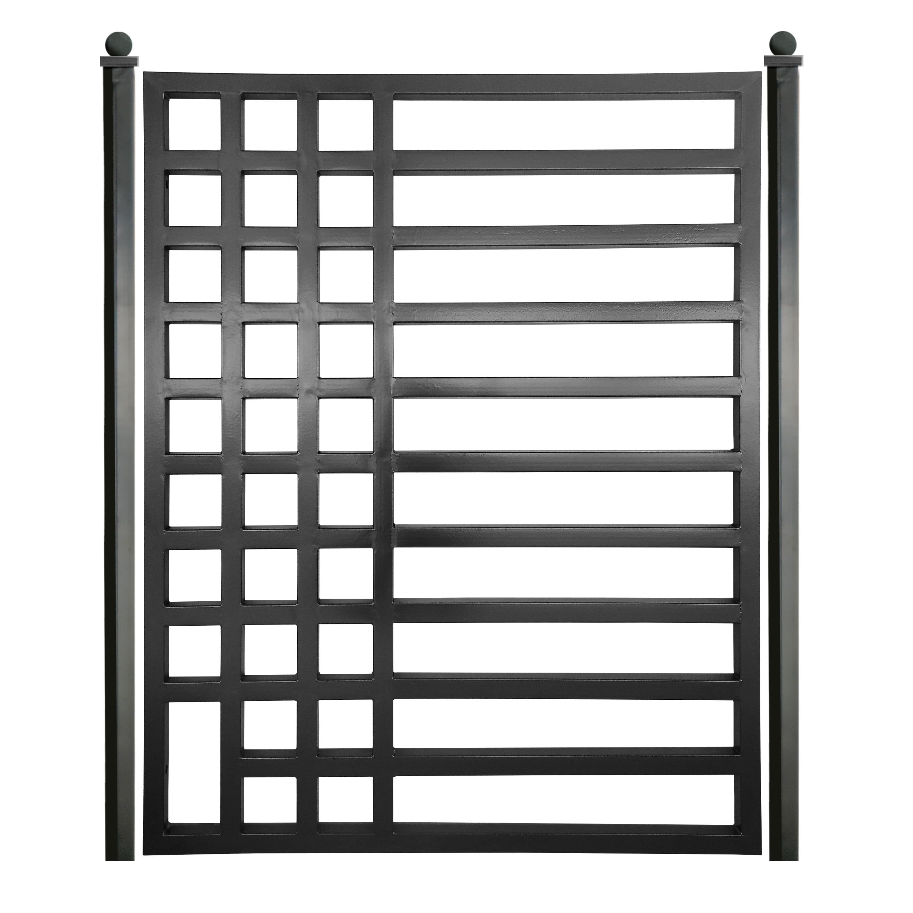 Kyiv Style Black Steel Pedestrian Gate with Flat Top