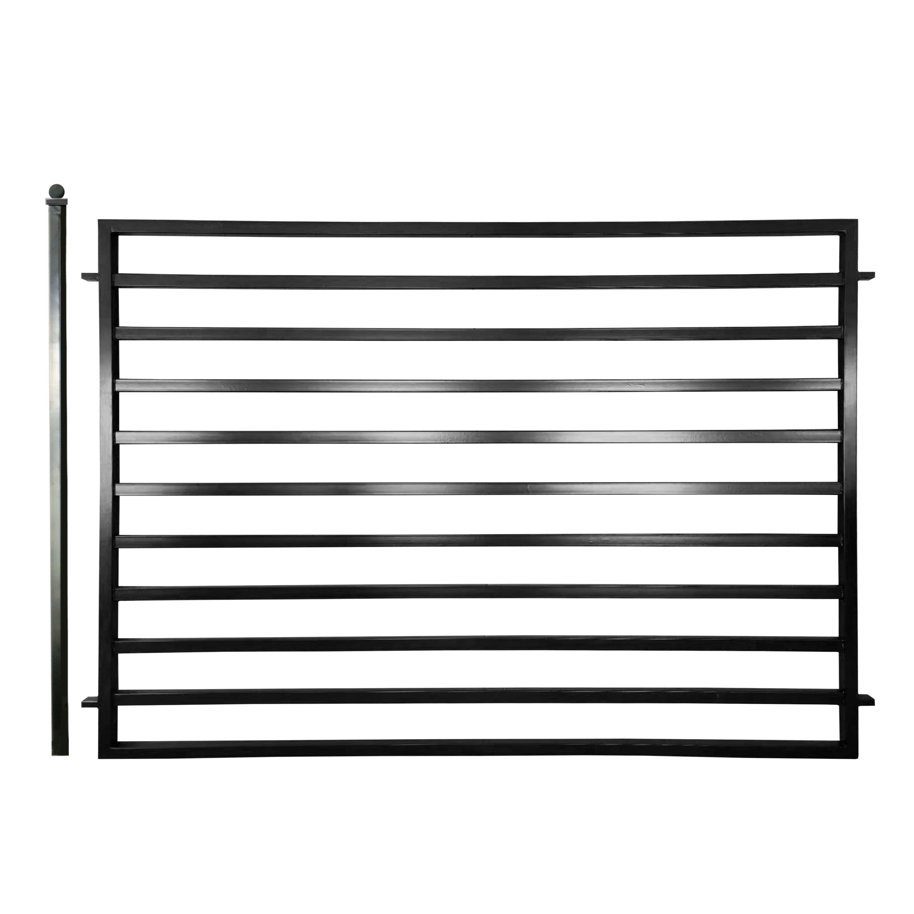 Milan Style Black Powder Coated Steel 8' x 5' Fence Panel