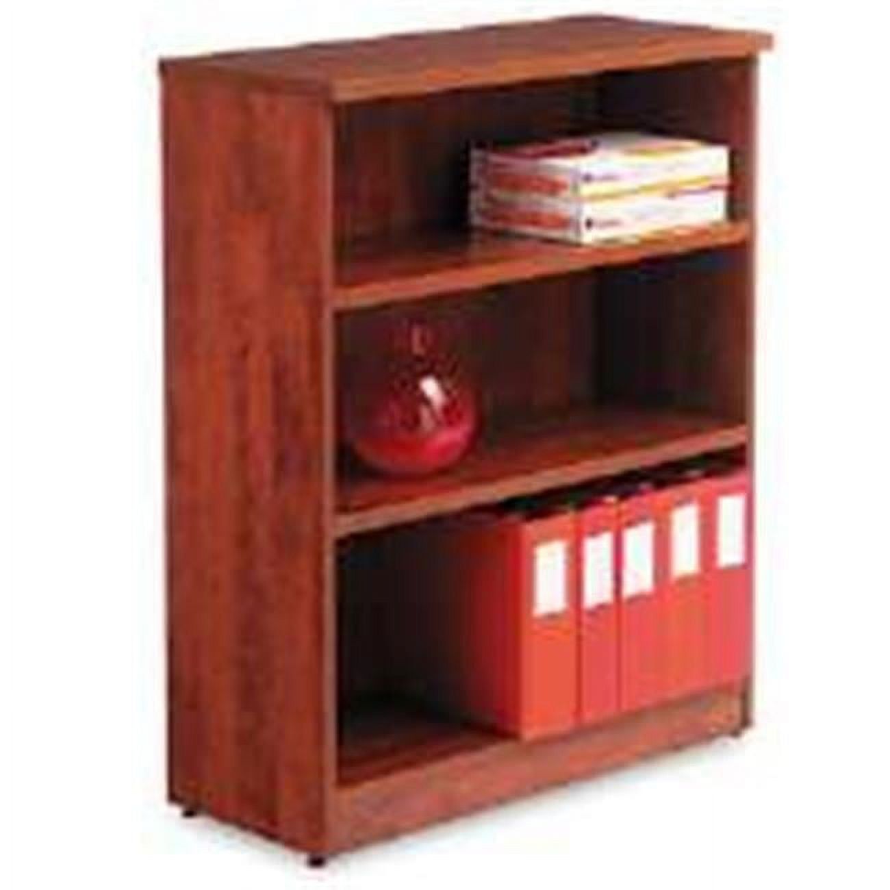 Medium Cherry Woodgrain 3-Shelf Bookcase