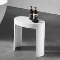 White Matte Solid Surface Resin Bathroom Shower Stool