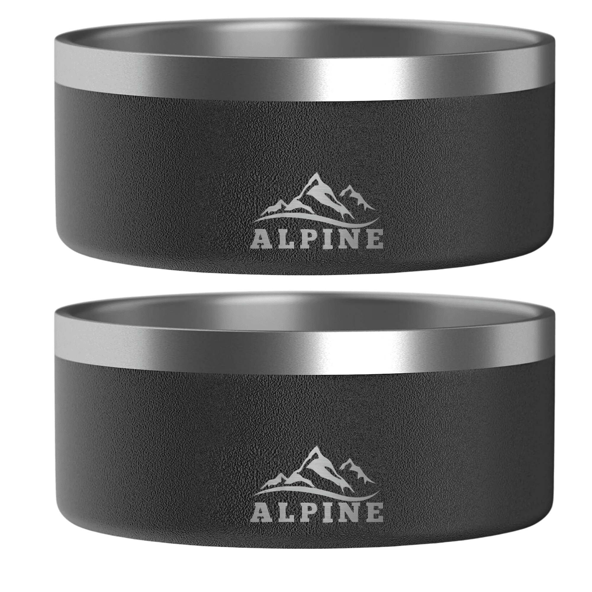 Alpine Black Stainless Steel Insulated Dog Bowls Set