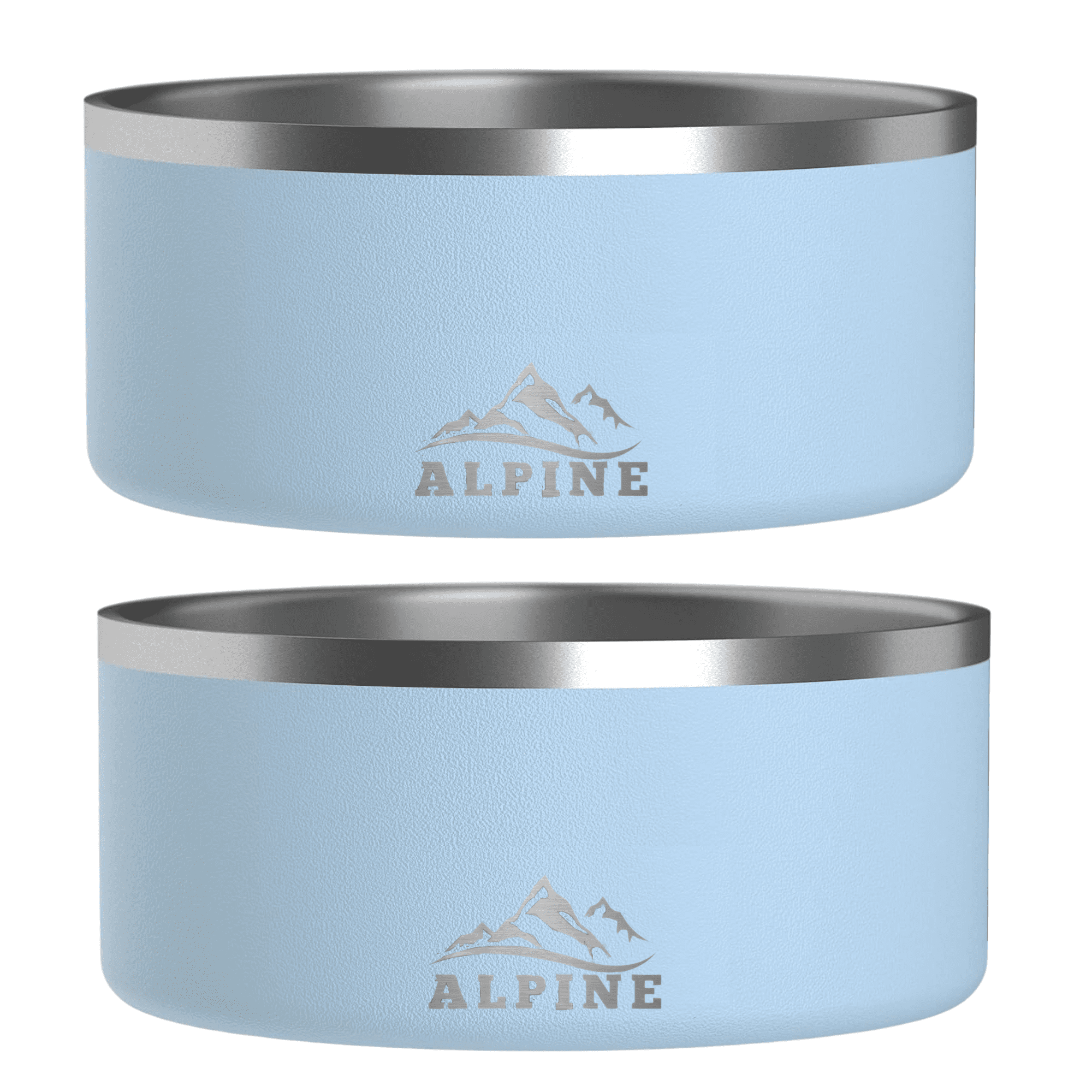 Sky Blue Stainless Steel Insulated Dog Bowls Set