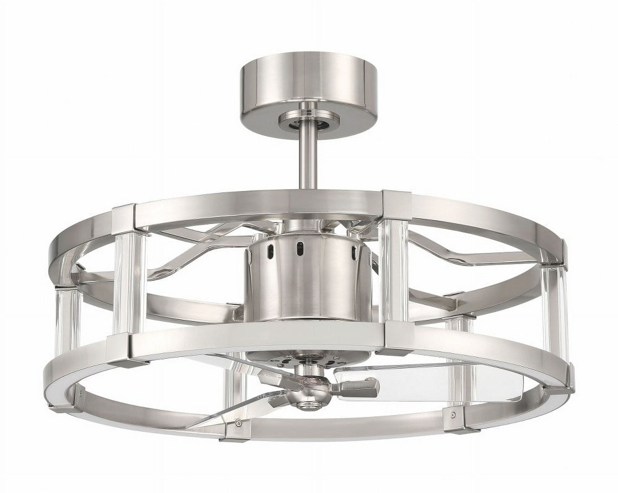 Brushed Polished Nickel 18" Ceiling Fan with LED Lights and Remote