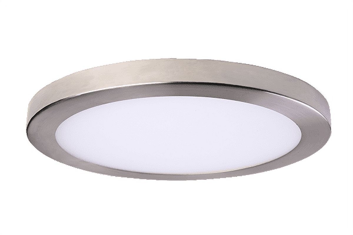 Brushed Nickel 15'' Round LED Flush Mount Light