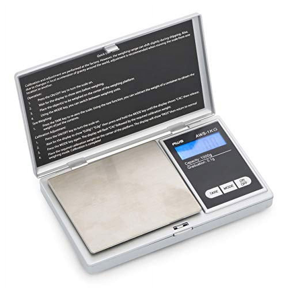 Silver Digital Pocket Scale for Jewelry and Food, 1000g Capacity