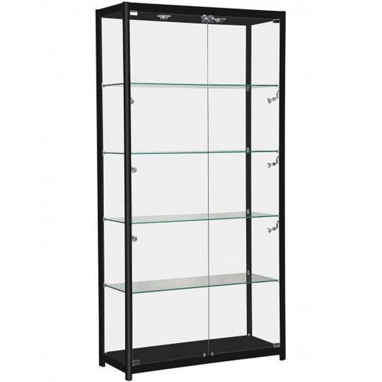 Black Rectangular Aluminum Frame Glass Display Case