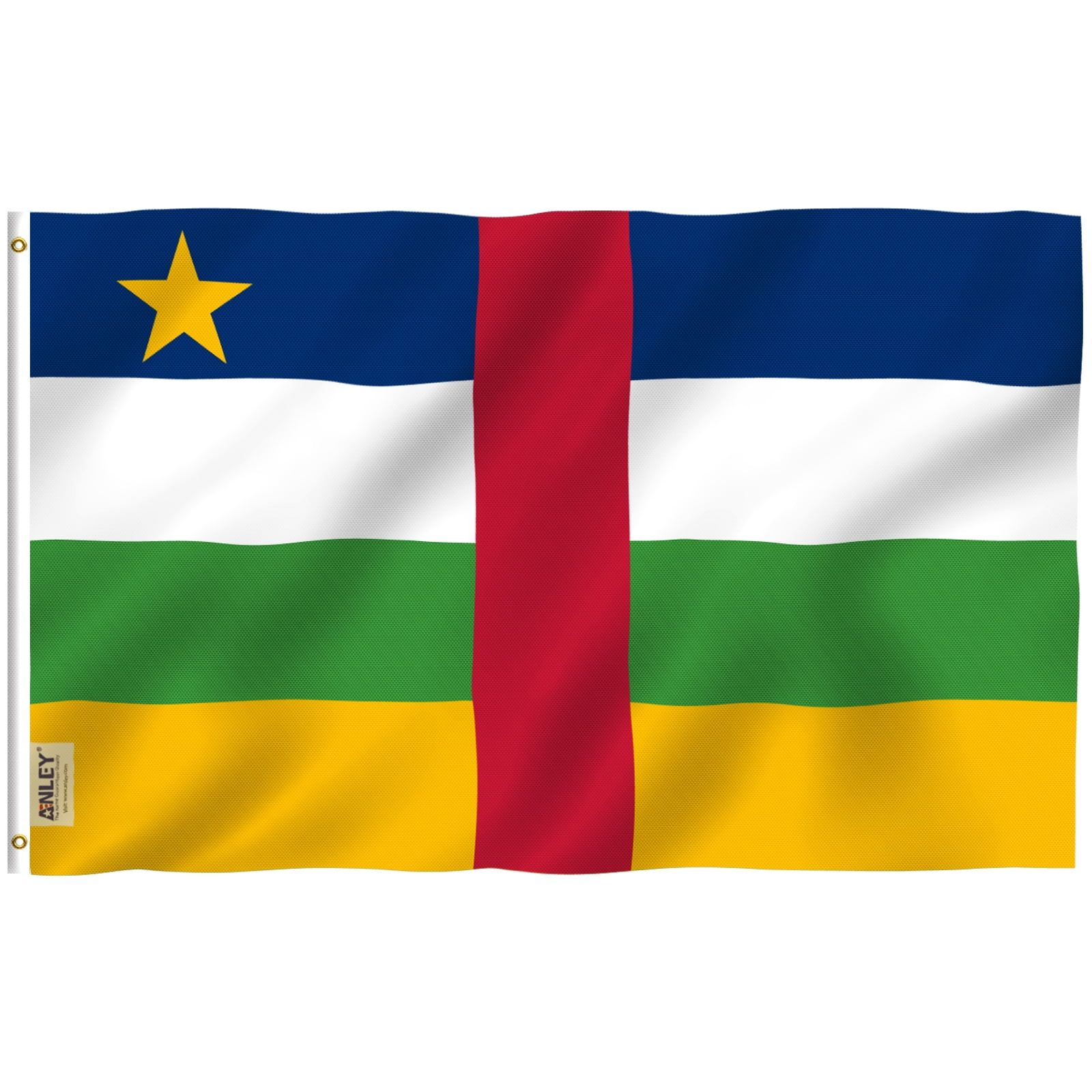 Central African Republic Polyester Flag with Brass Grommets 3x5 Feet