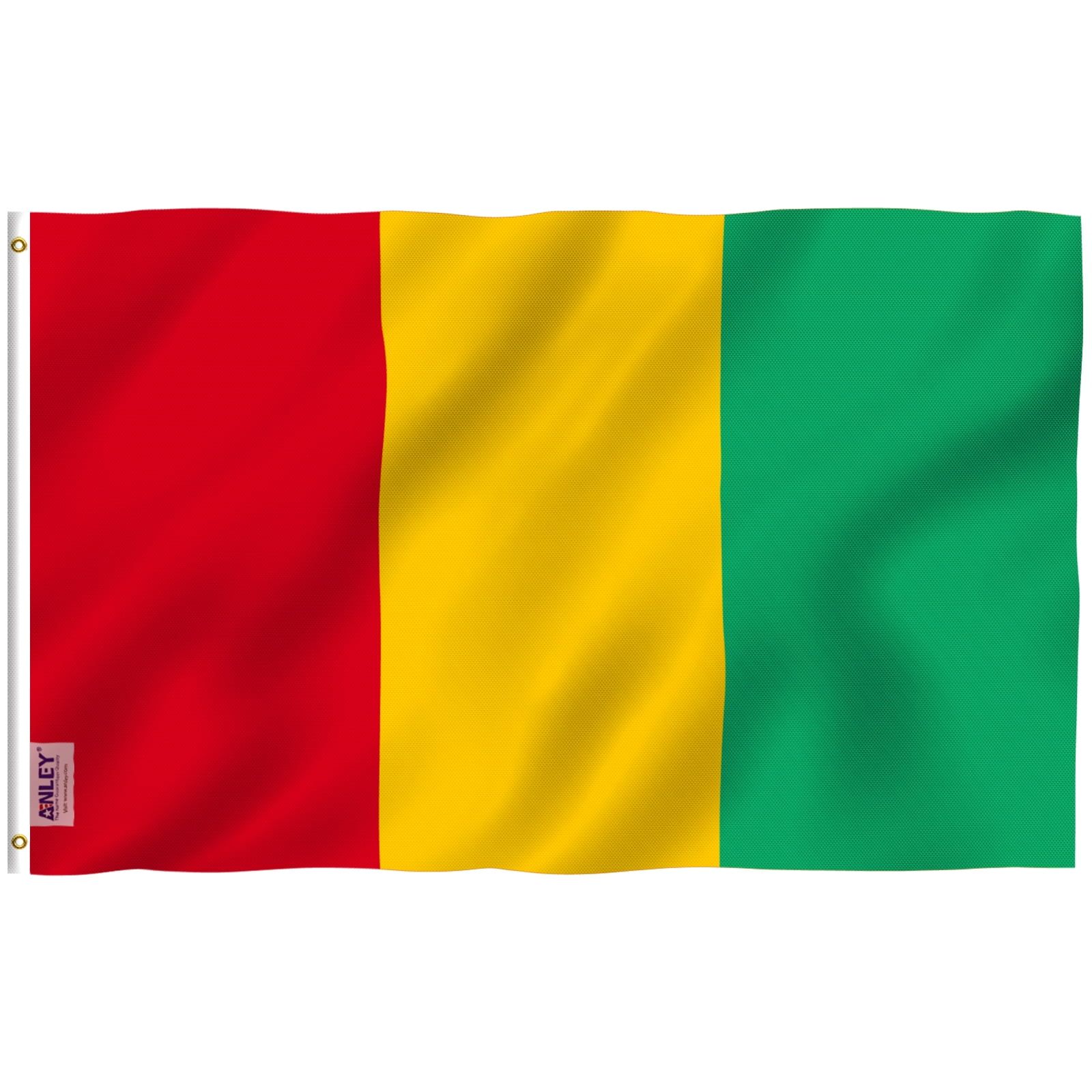 Guinea Flag 3x5 Feet Polyester with Brass Grommets