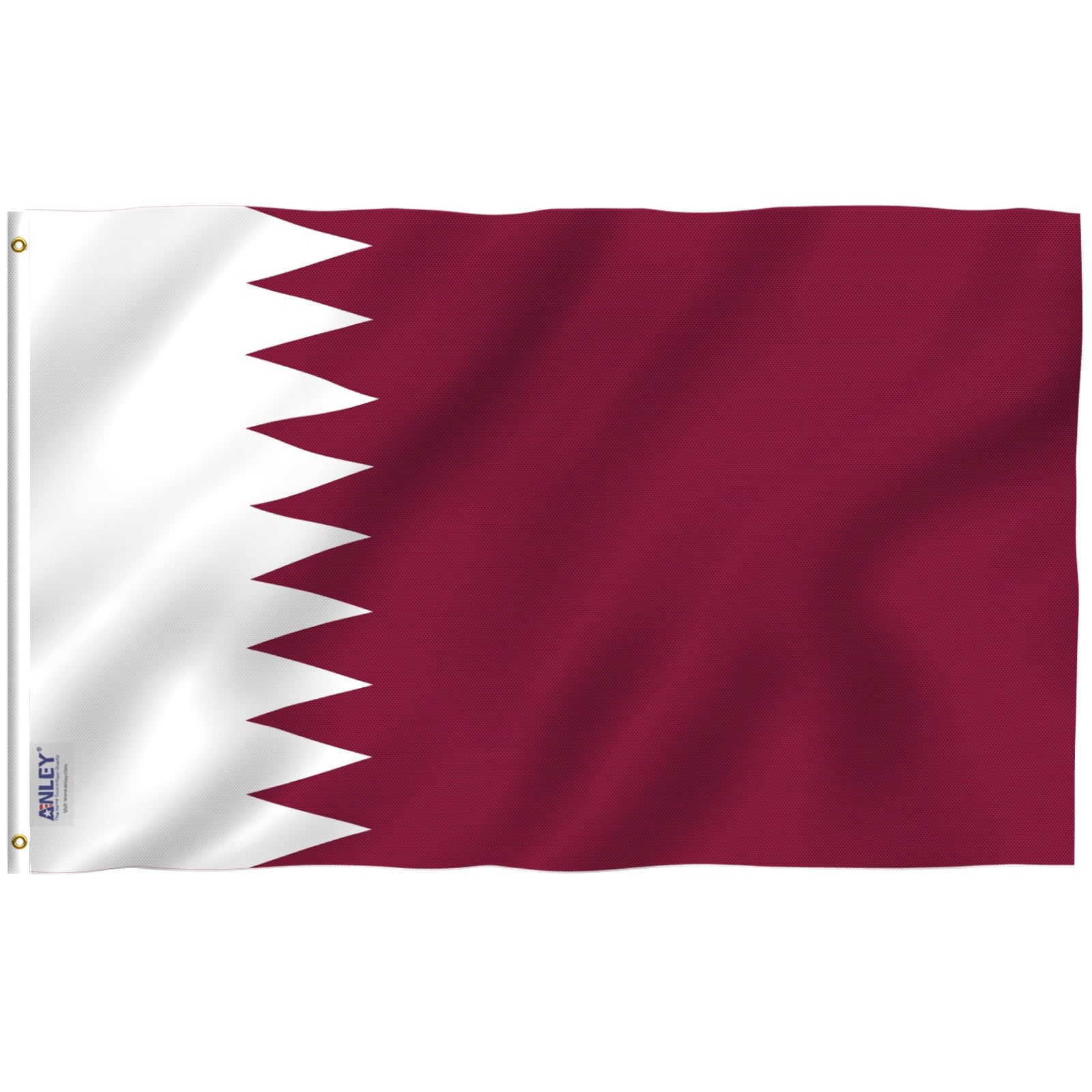 Qatar Flag 3x5 Feet Polyester with Brass Grommets