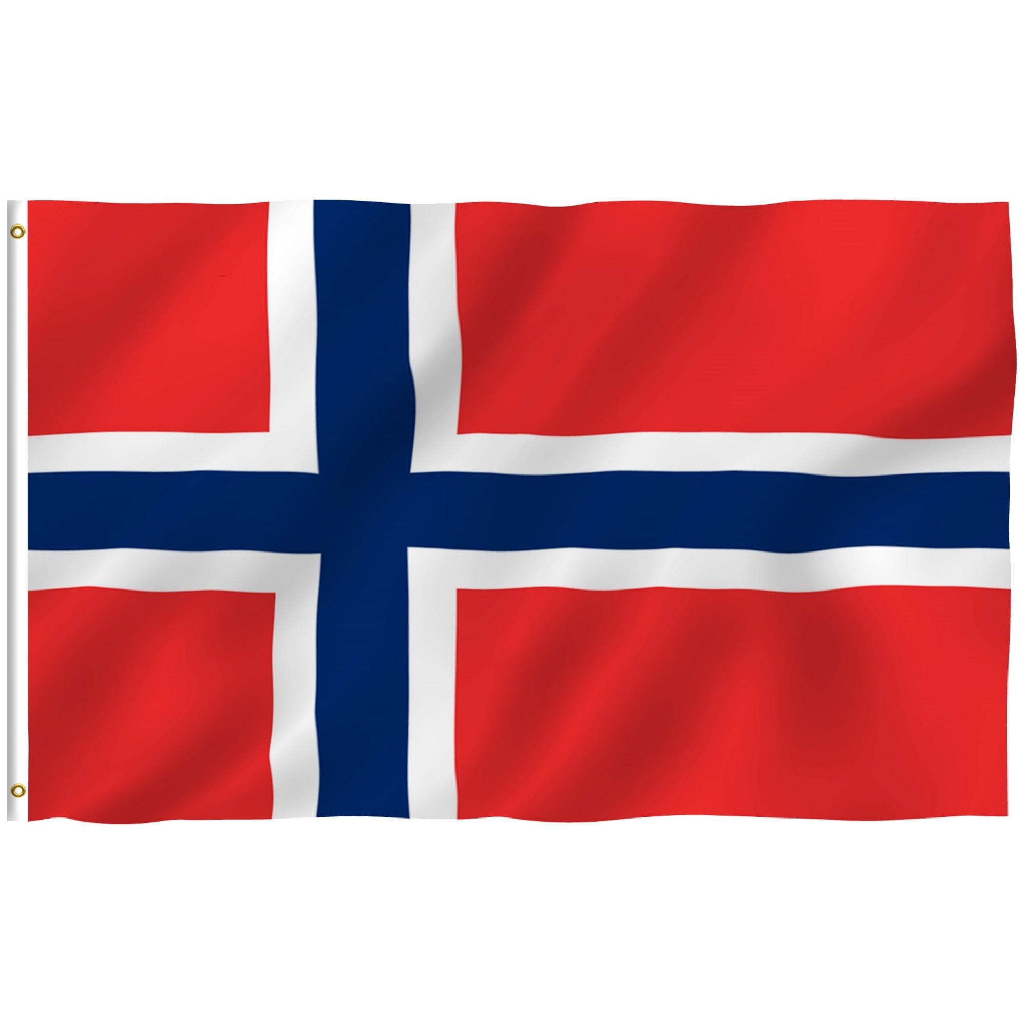 Norwegian 3x5 Foot Polyester Flag with Brass Grommets