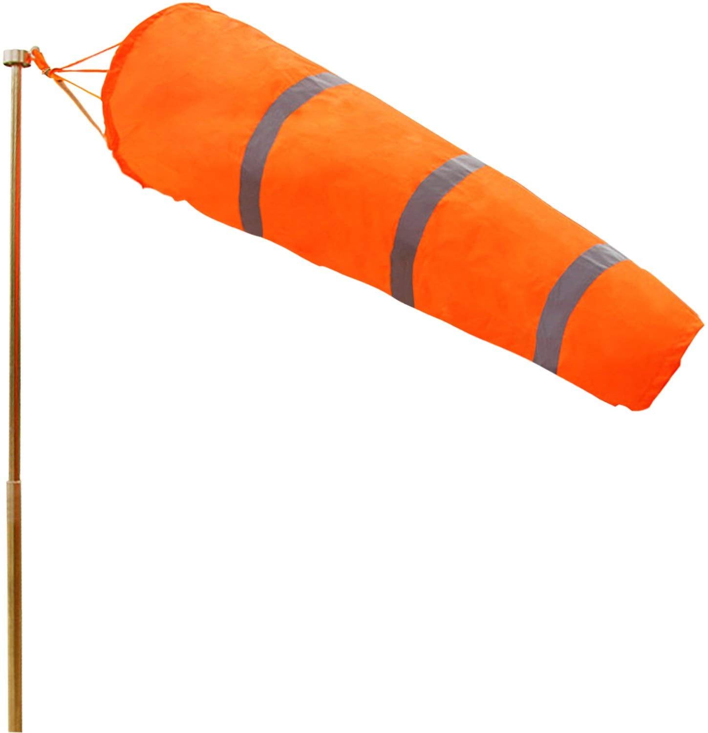 40-Inch Orange Rip-Stop Polyester Windsock with Reflective Belt