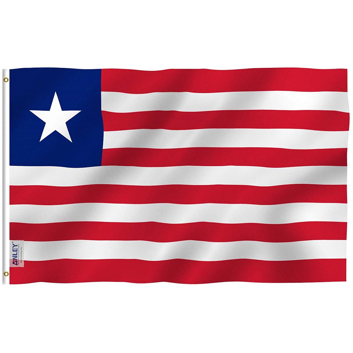 Liberia Flag 3x5 Feet Polyester with Brass Grommets