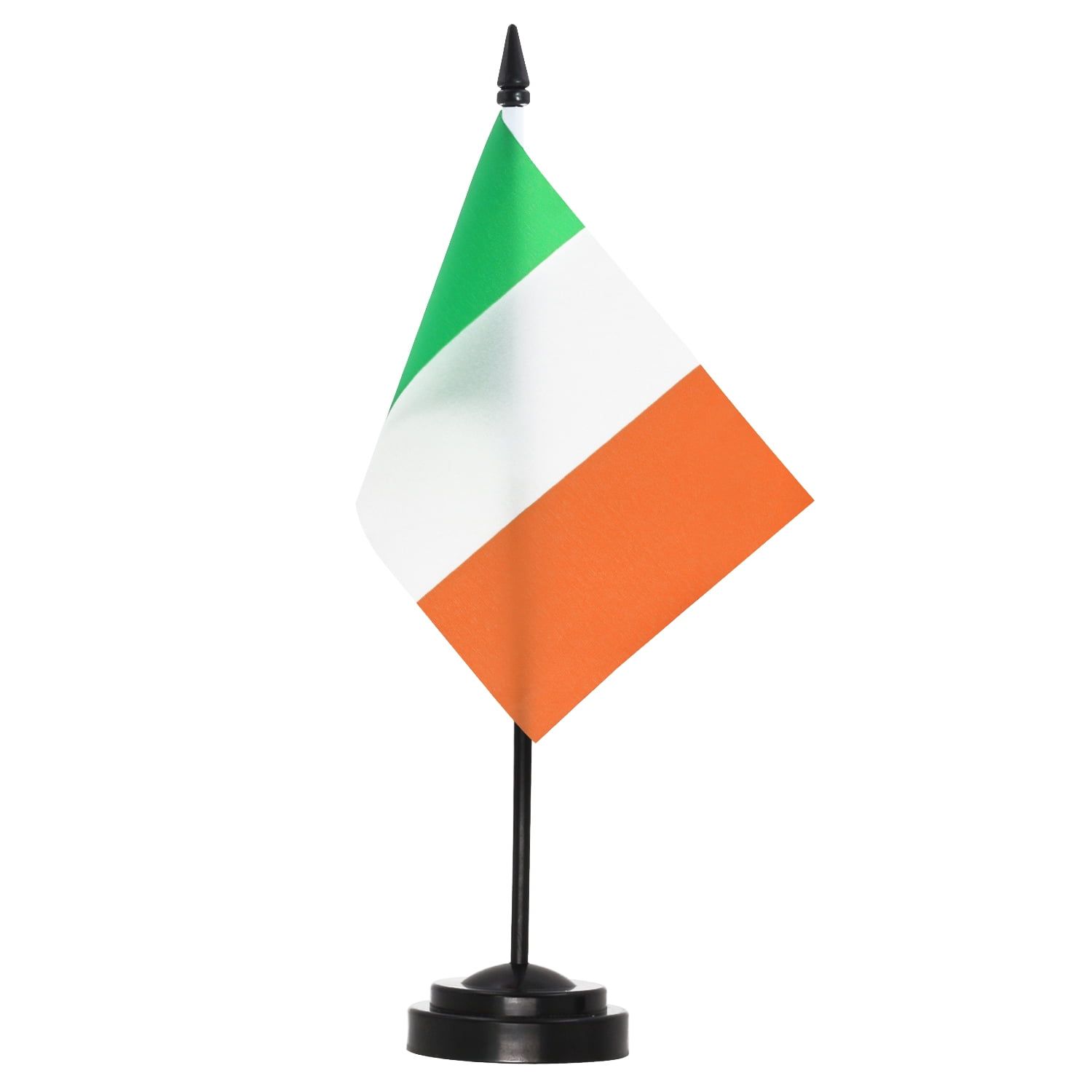 Mini Irish Desk Flag with Black Base and Pole