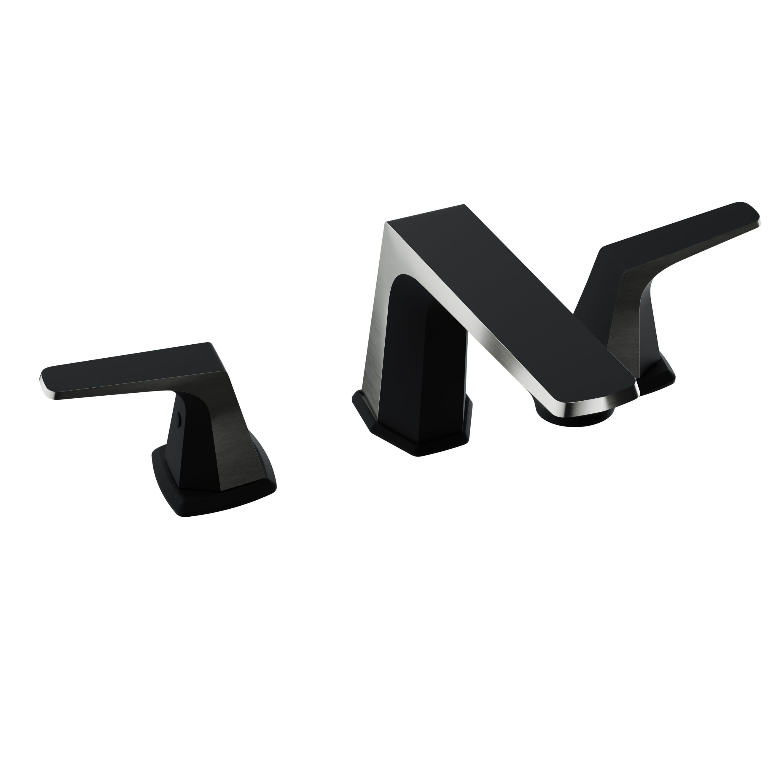 Matte Black and Brushed Nickel 2-Handle Widespread Bathroom Faucet