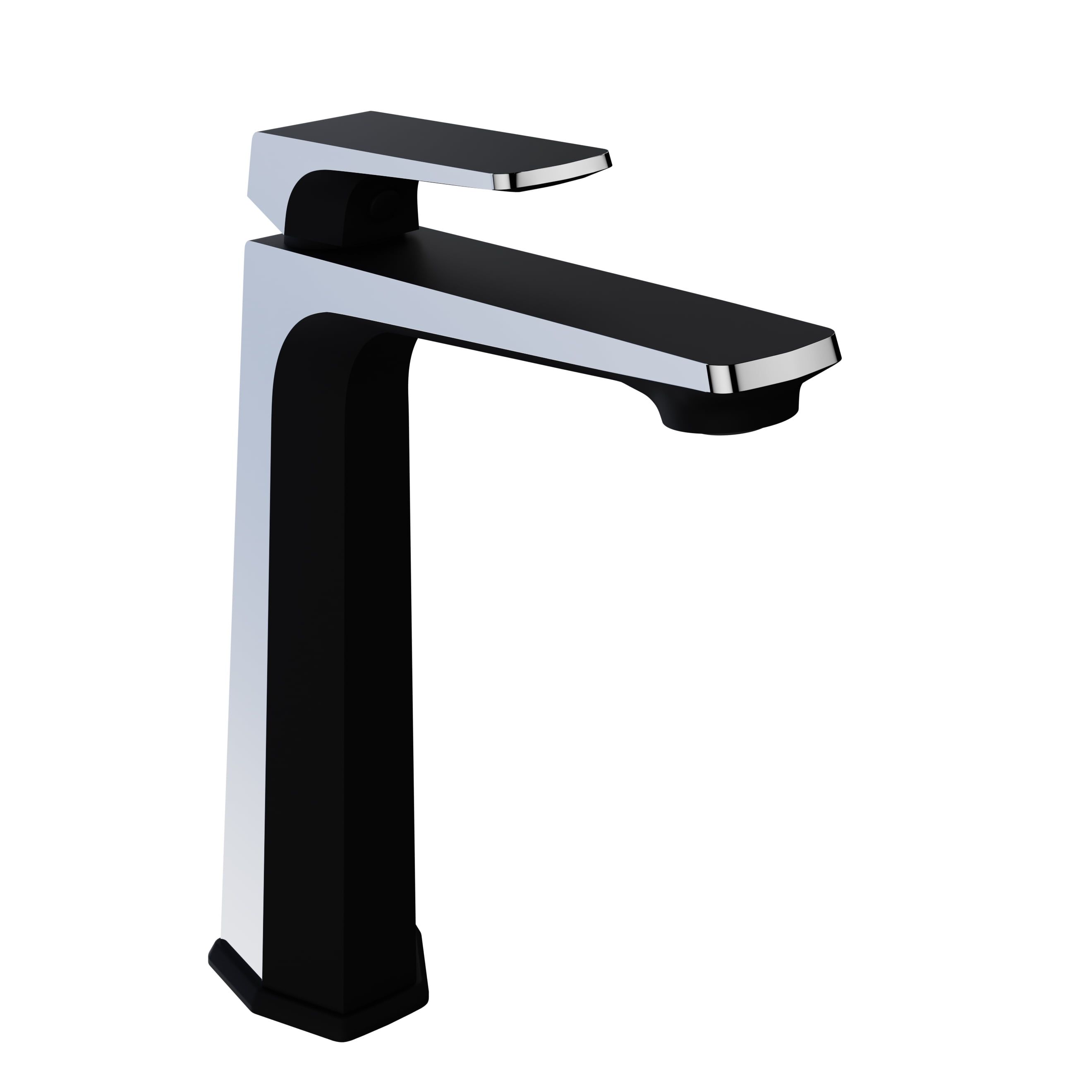 Matte Black and Chrome Single Handle Bathroom Faucet