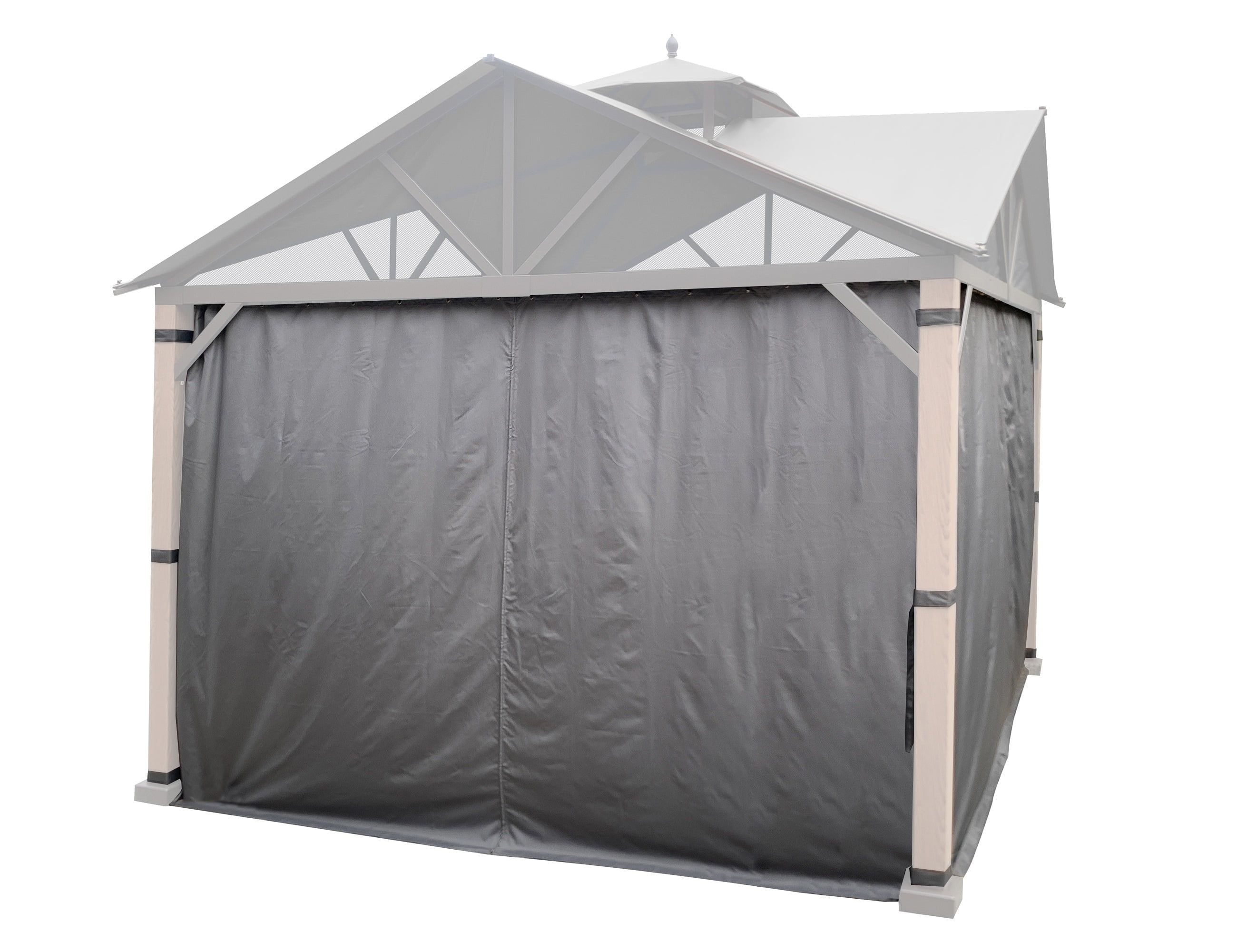 Gray 10' x 10' Privacy Curtain Set for Gazebo