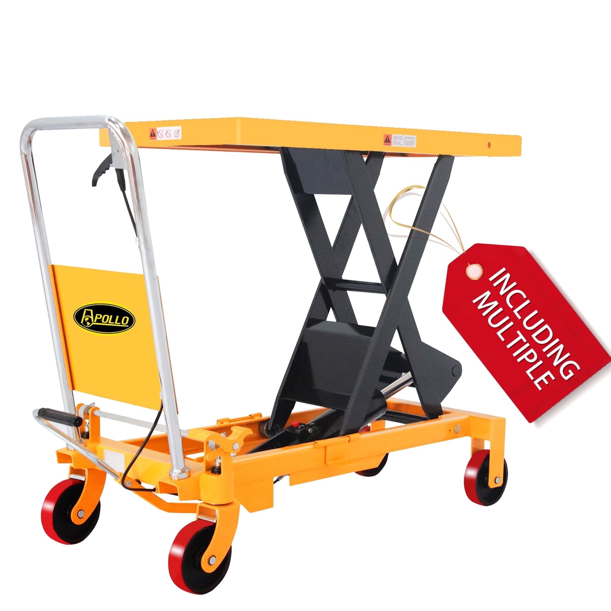 APOLLOLIFT 1760lb Orange Hydraulic Scissor Lift Table with Safety Guard