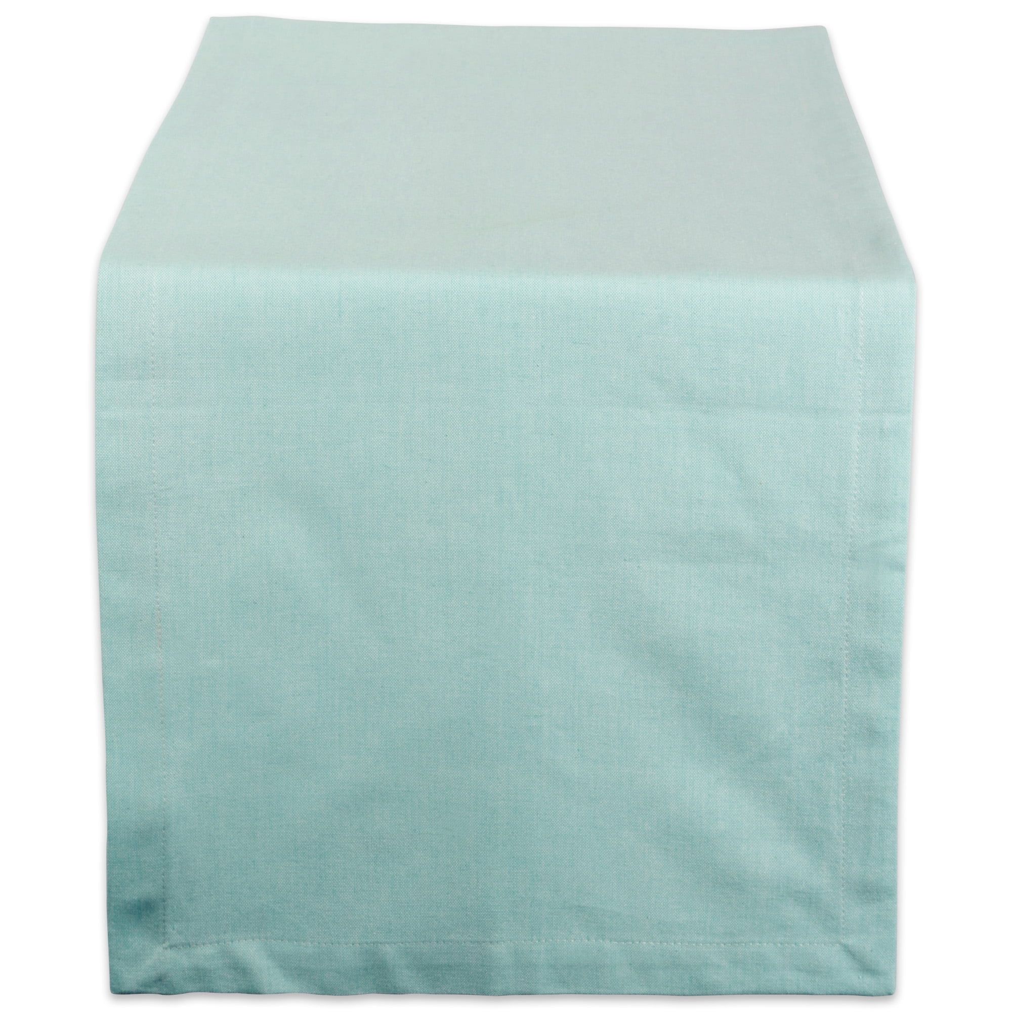 Aqua Cotton Chambray 14" x 72" Table Runner