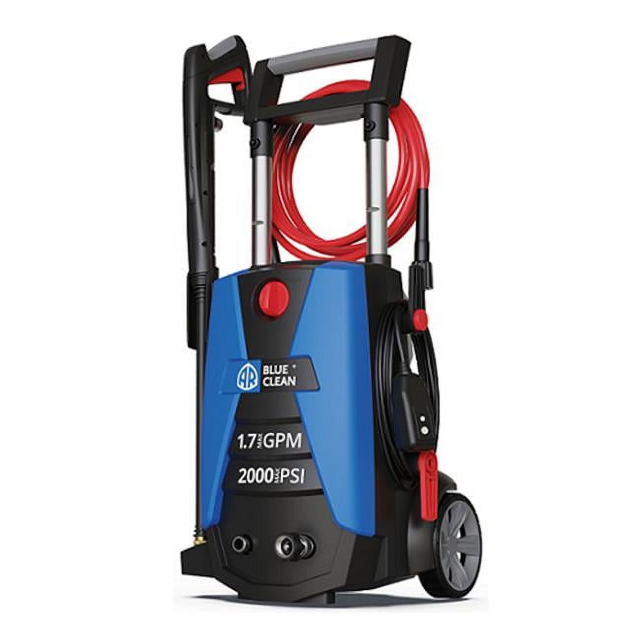 Blue and Black Electric Pressure Washer with Telescopic Handle