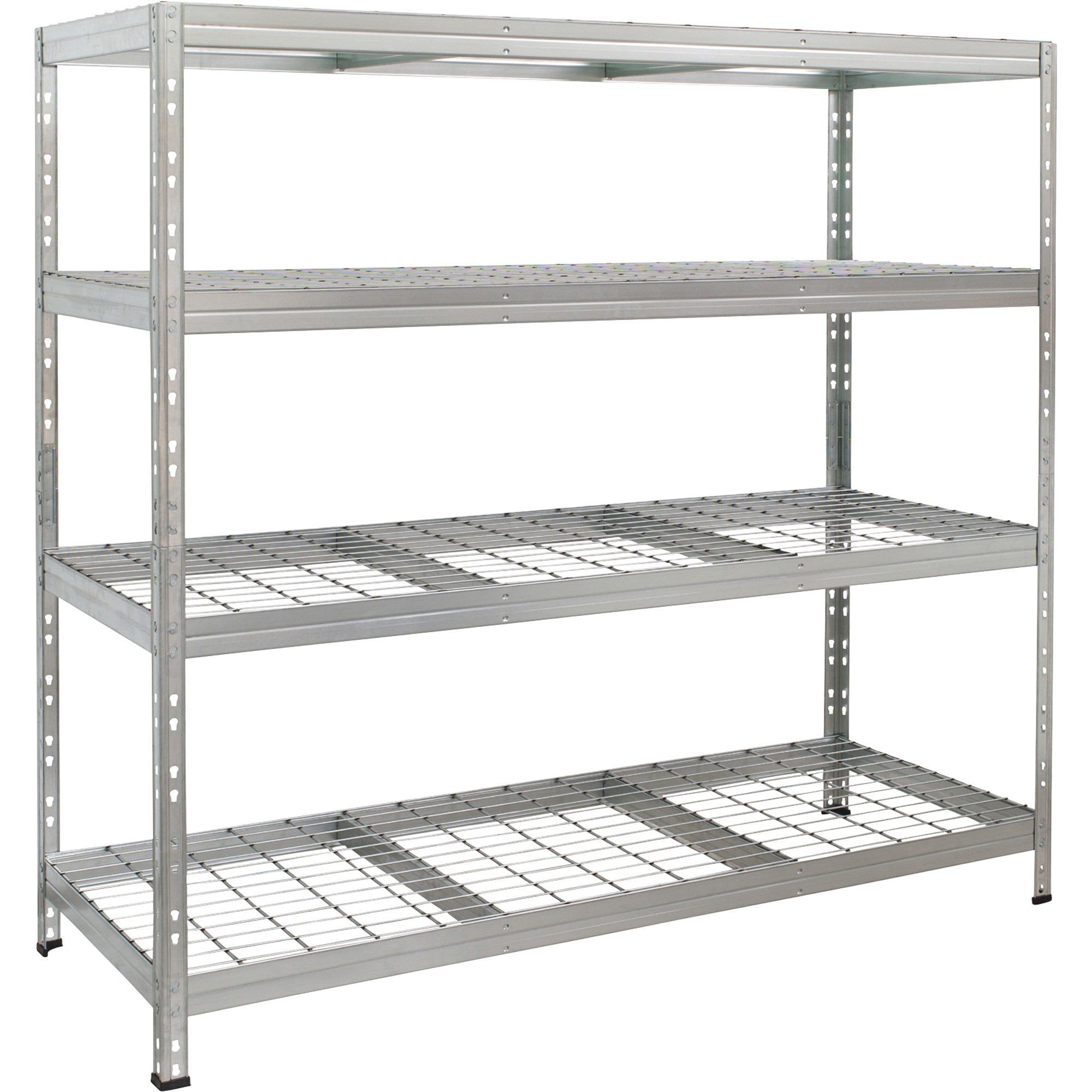 Galvanized Steel 4-Shelf Heavy-Duty Wire Deck Shelving Unit