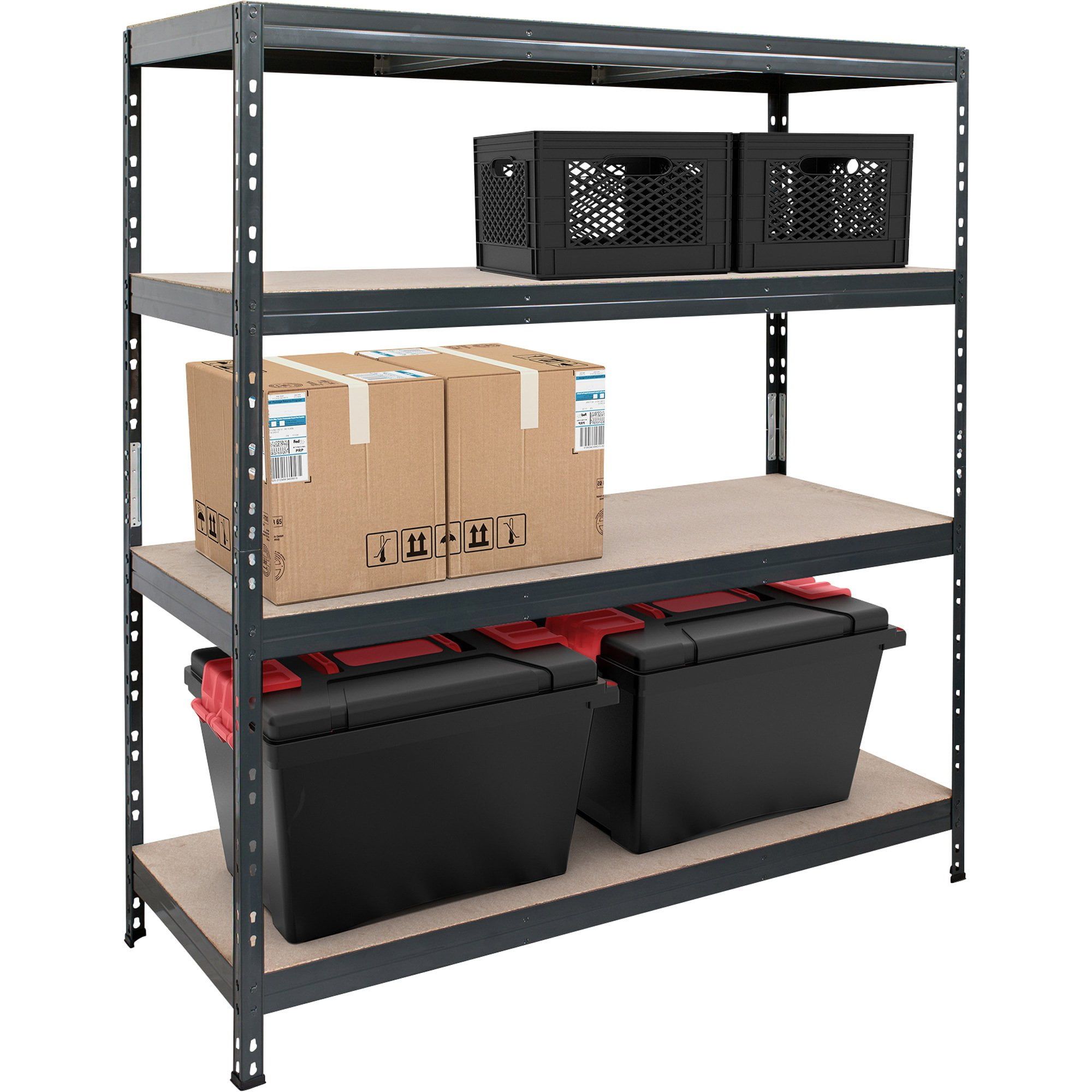 AR Shelving Heavy-Duty Garage Shelving — 4-Shelf Unit, 1000-Lb. Capacity Per Shelf, 60in.W x 24in.D x 70in.H, Model# TR18S410KGIFD9G00