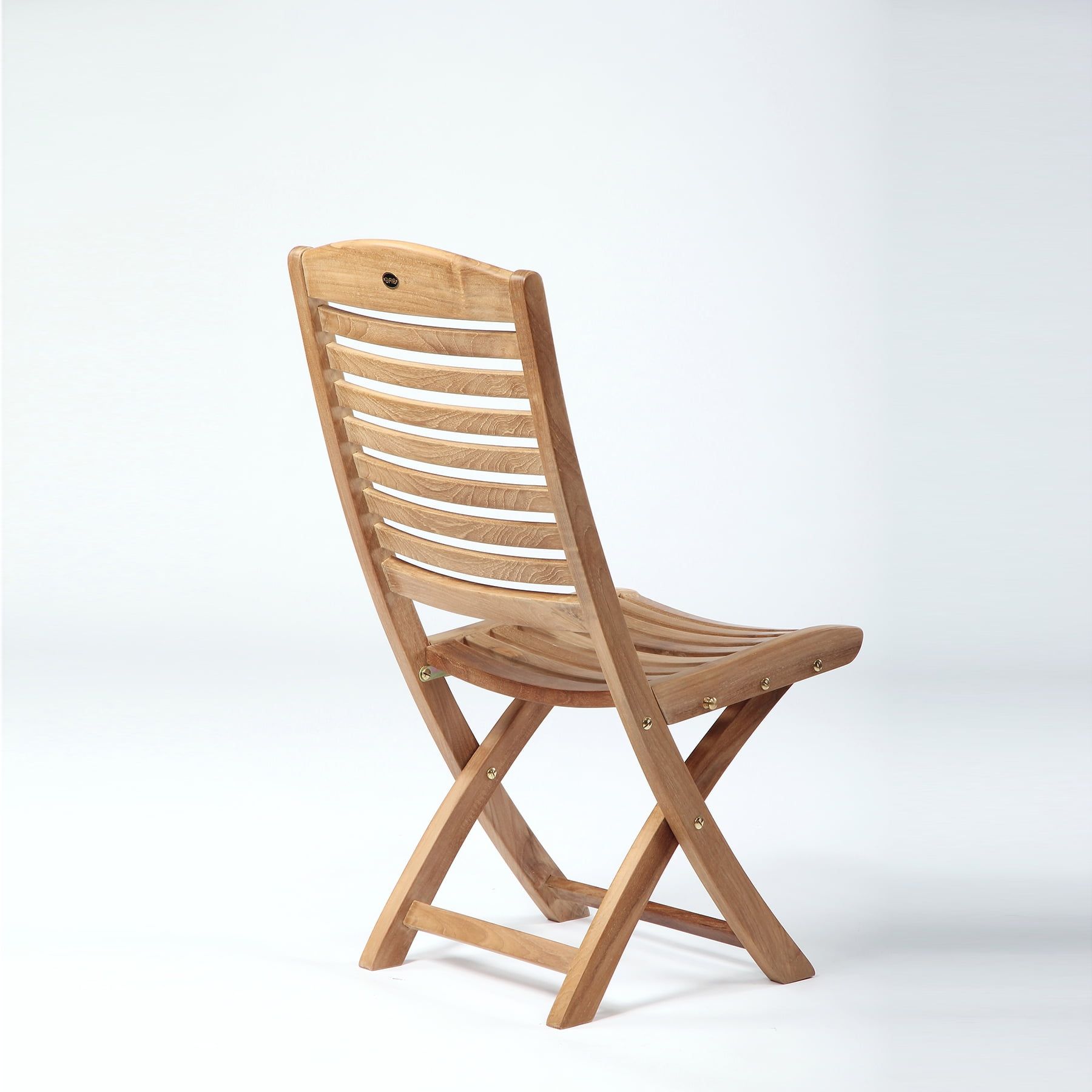 Manhattan Teak Armless Folding Chair with Curved Backrest