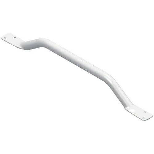 White 12-Inch Stainless Steel Flat End Grab Bar