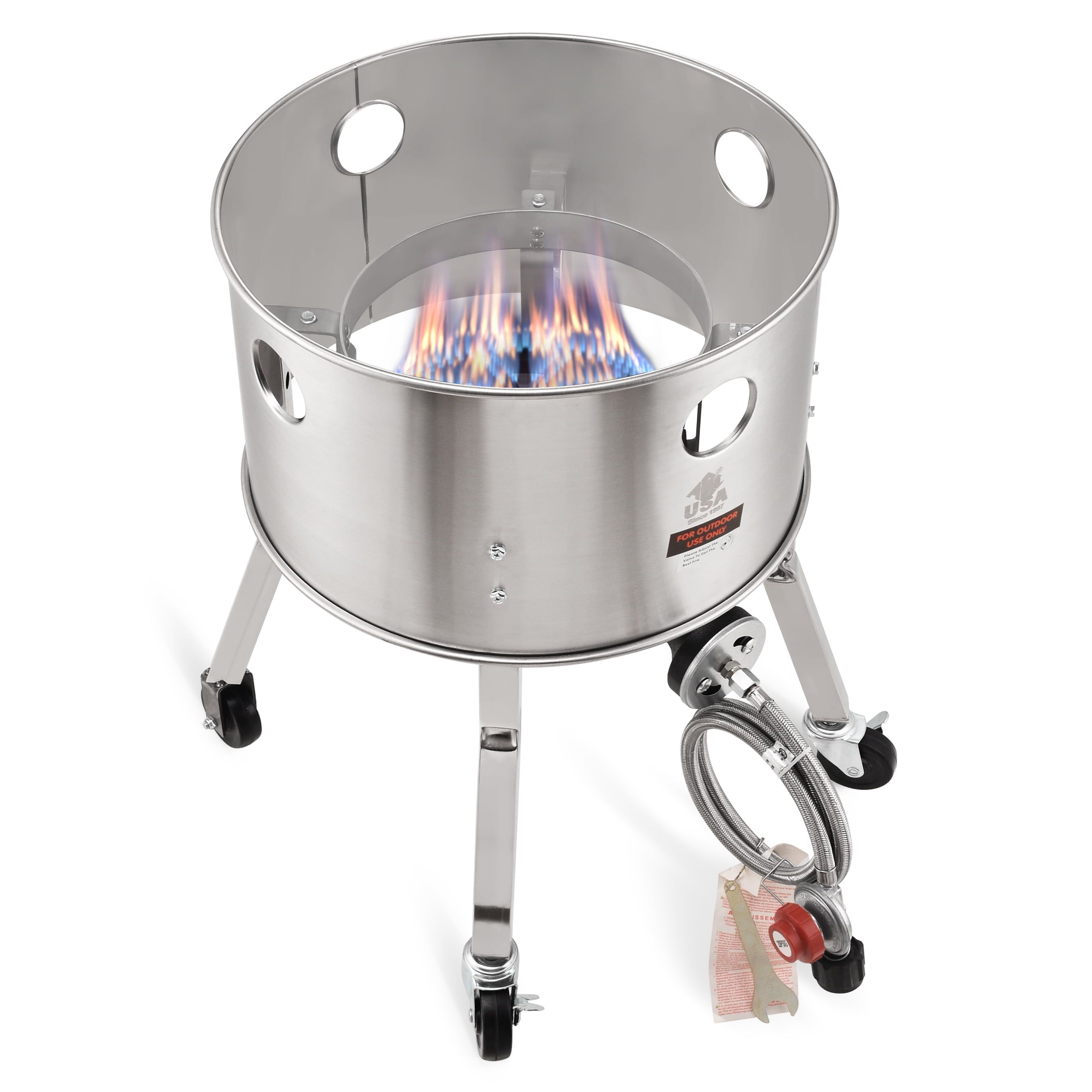 Stainless Steel Outdoor Single Burner Propane Cooker with Wheels