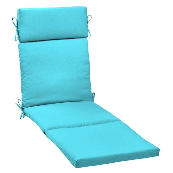 Pool Blue Polyester Outdoor Chaise Lounge Cushion