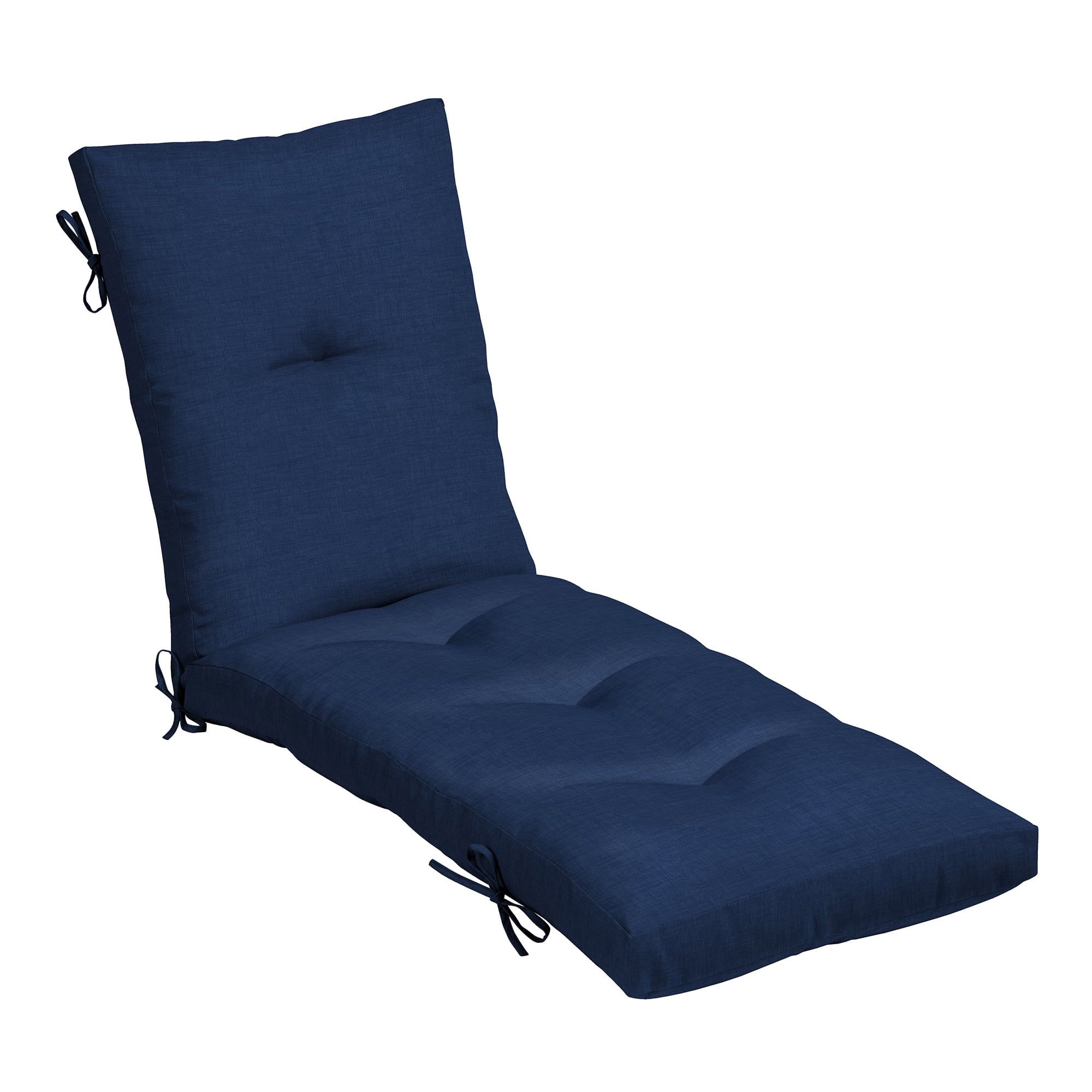 Sapphire Blue Outdoor Tufted Chaise Lounge Cushion, 76 x 22