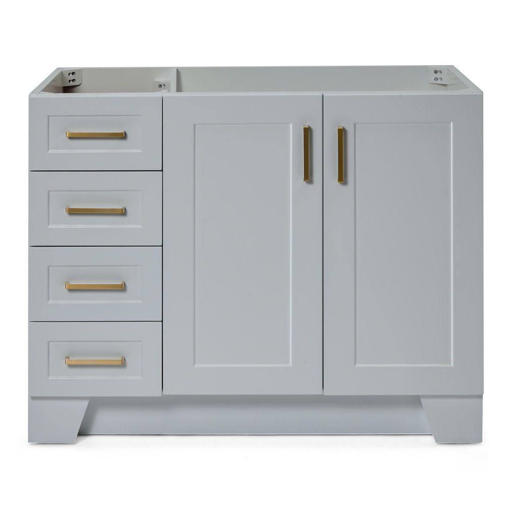 Gray Freestanding Single Sink Bathroom Vanity with Quartz Top