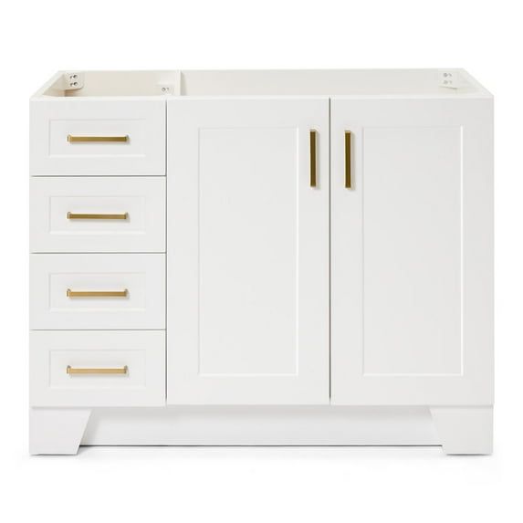 Taylor 42'' White Hardwood Single Bathroom Vanity Base