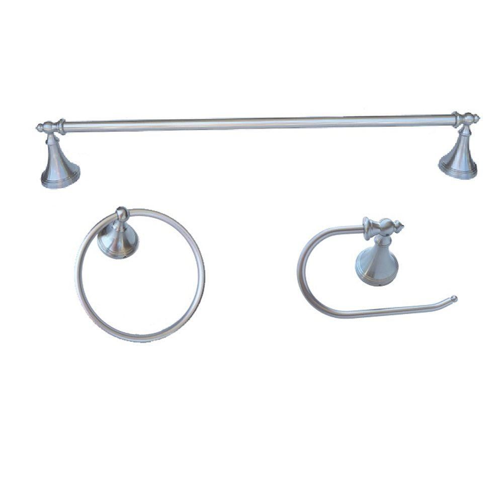 Annchester Chrome 3-Piece Bathroom Hardware Set